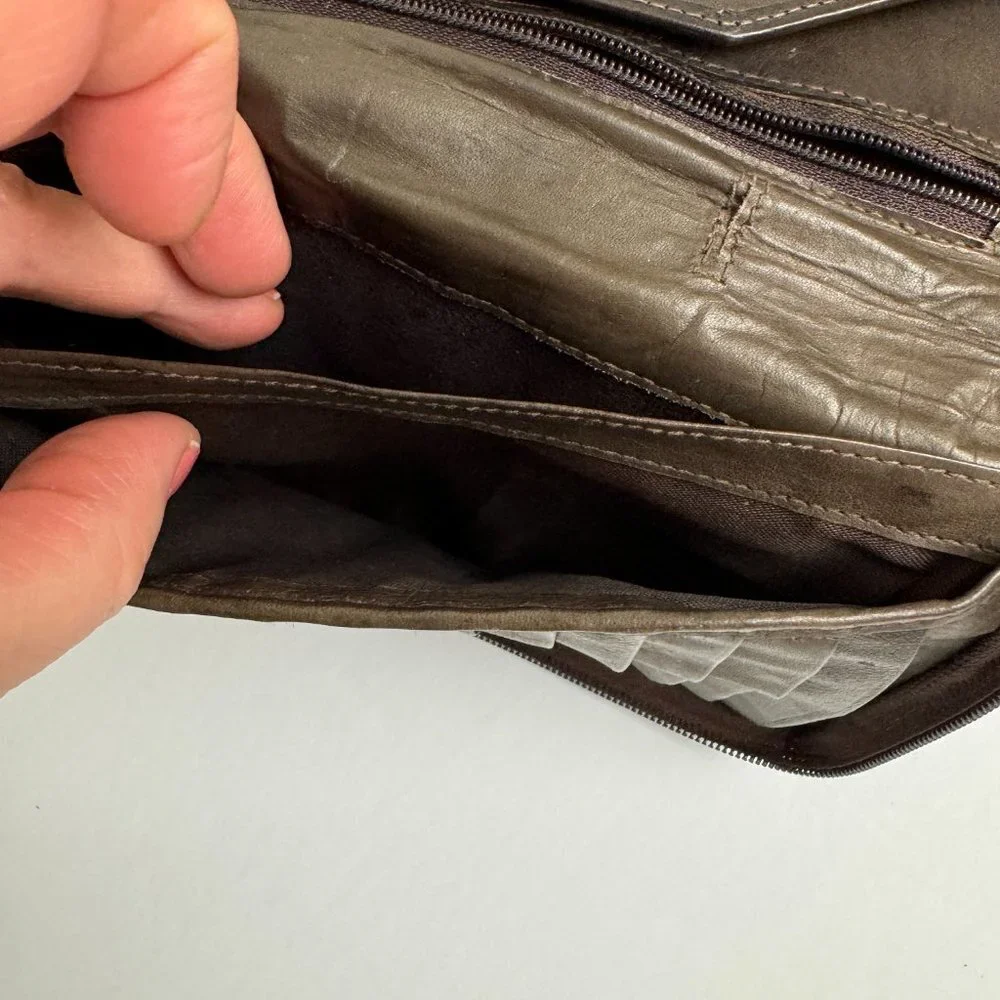 Large Genuine Leather Wallet Travel Passport Cards ID